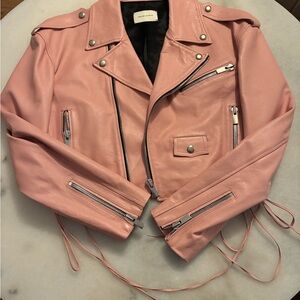 Magda Butrym Blush Leather Jacket
